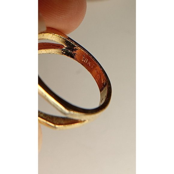 Size‎ 5.25 18K GE Single Teardrop Rhinestone Ring (2a1) - Picture 6 of 6